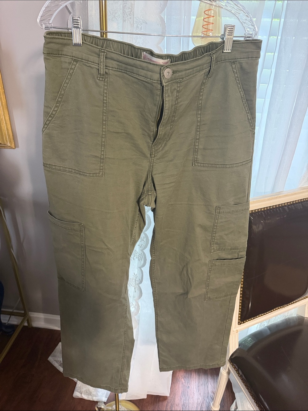 No Boundaries Olive Green Straight Leg Utility Pants